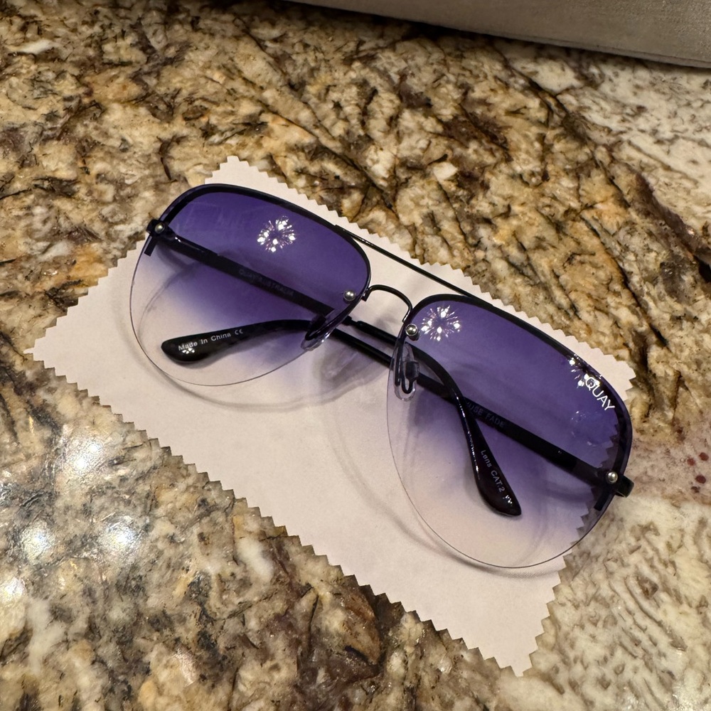 Quay Australia Purple Gradient Aviator Sunglasses